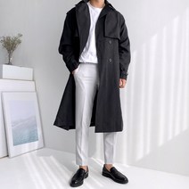 머시따 남성용 포멀 레트로 이지 트렌치코트
