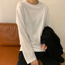 구디프 여성용 레이어드 솔리드 긴팔 티셔츠