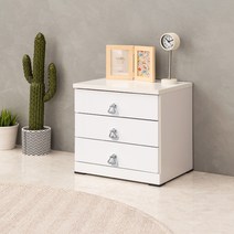 노아가구 미미 3단 협탁, 화이트