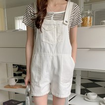 린다샵 보로릴 코튼 롤업 3부 멜빵 바지 PT10192K26