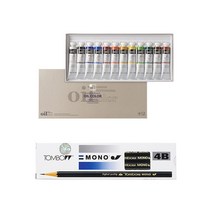 신한화구 유화 물감 20ml + 톰보 모노J 4B 12p, 12색