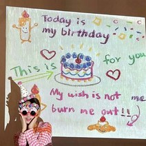 프랑온드 홈파티 생일 프로젝터 감성 파티용품 미니빔 투데이마이버스데이, 베이지, 1개