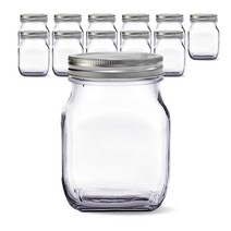 미르코리아 유리병 사각K 실버, 12개, 800ml