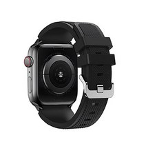 알피나케이스 애플워치 와이드 실리콘 밴드 스트랩 (42/44mm 호환 가능), 블랙