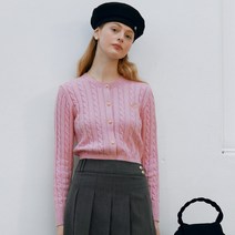 로라로라 여성용 ROUND NECK CABLE CARDIGAN