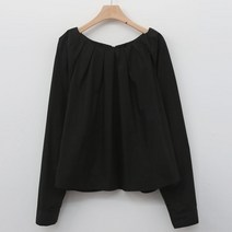 슈가펀 덴플트 라운드 핀턱 지퍼 블라우스