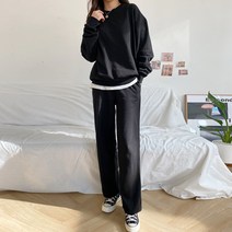 가비진 여성용 라운드 맨투맨 + 밴드 일자 팬츠 바지