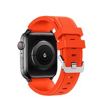 알피나케이스 애플워치 와이드 실리콘 밴드 스트랩 (42/44mm 호환 가능), 엠마 오렌지