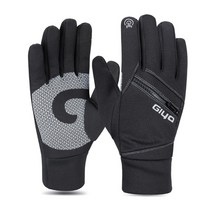 지요 스마트 터치 방풍 자전거 장갑 S-12, 블랙