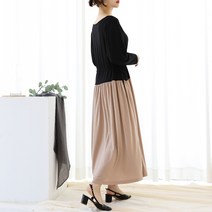 팡팡샵 T 긴팔 스트링 배색 임산부 원피스