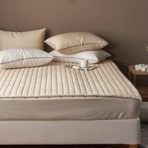 지베딩 슈크림 렌징모달100% 고무밴딩 침대패드 겸 카페트, 베이지