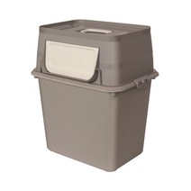 리빙스마일 탱크 분리수거함 대형, 브라운, 1개