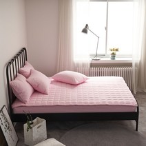 패브릭아트 원단 마이크로화이버 침대 패드, 베이비핑크