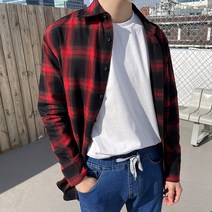 맨타임 남성용 PPK 데일리 기모 체크 셔츠