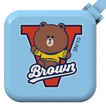 라인프렌즈 바시티 큐브 미러 3 IN 1 케이블, 뱃지 브라운
