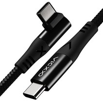 빅쏘 100W L자형 단선방지 USB C TO C타입 PD PPS 게이밍 90도 나일론 고속 충전 케이블, 2m, 블랙