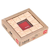 메이징초이스 인주 + 스탬프 나무 세트, 레드, 1세트