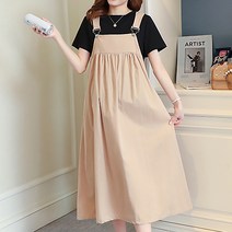 베이직 루즈 빅 서스펜더 임산부 멜빵 원피스
