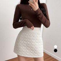 밀키버터 여성용 퀼팅 패딩 미니 스커트