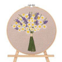 위즈앤위즈 누구나 DIY 프랑스자수 패키지 20cm, 플라워리스 07, 1개