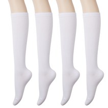 두발로 여성용 무지 니삭스 반장 양말 4p