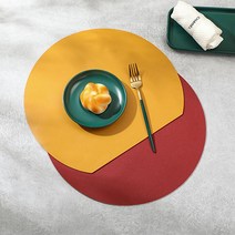 라이프랩 양면 식탁 플레이트 테이블 매트 2p, 레드 + 옐로우, 38 x 38 cm