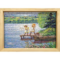 빨강머리 앤 반짝이는 호수 투명 미니 직소퍼즐 + 원목액자 세트 HS104-041, 혼합색상, 104피스