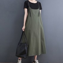 여성용 밀리 멜빵 원피스