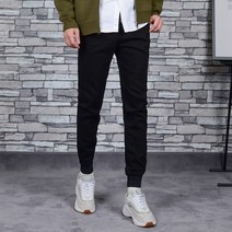 타운클로 남성용 허리밴드 올 블랙진 J6205