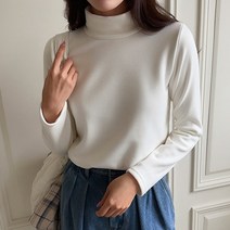 시크폭스 여성용 포근 베이직 융기모 폴라 티셔츠