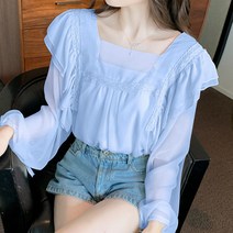 포플러앤씨 엔유에 프릴 블라우스