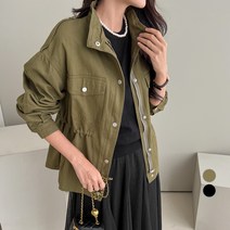 쿨쿠 여성용 허리 스트링 야상 점퍼
