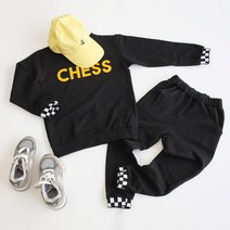 아동용 배색체크 상하 바지세트