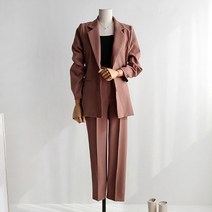 끌레느모네 여성용 베이직 기본 슬림 정장 세트