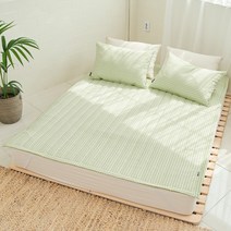 심플럭스 코코체크 시어서커 도톰한 고정밴딩 패드, 크림멜론