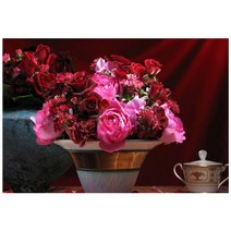 케이엠엘리 3D 사각 보석십자수 DIY 키트 향기정원 30 x 20 cm, 혼합색상, 1세트