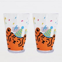 릴팡 무직타이거 파티컵, 2개, 투명