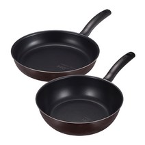 해피콜 퍼펙트잇 다이아몬드 IH 프라이팬 2종 세트 E, 프라이팬 28cm + 궁중팬 28cm, 초코