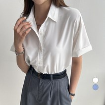 세컨그라운드 여성용 스텐다드 베이직 반팔 셔츠