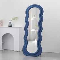 데코퍼니쳐 루씨 벨벳 웨이브 전신거울 750 방문설치, 블루