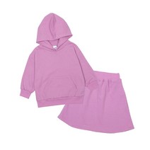 레인보우키즈 여아용 컬러풀 후드 상하복 치마 세트