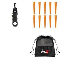 나야스타일 골프공 + 파우치 + 일반 플라스틱 티 10p 세트, GFYP-136-4+185-4PU
