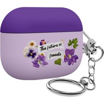 저스트포유 플라워 콜라주 에어팟 프로 슬림 케이스, 퍼플