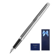 워터맨 헤미스피어 에센셜 CT 만년필 + 카트리지 기프트 세트, F, 스텐레스 스틸(만년필)