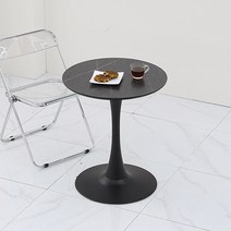 데코퍼니쳐 피오레 대리석 무늬 원형 테이블 700, 블랙