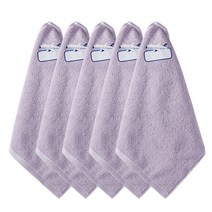 프롬코튼 30수 순면 자동차프린팅 고리수건, 5개, 퍼플 비행기