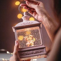 스노우 플레어 뮤직 조명 자동 눈날림기능 오르골, 키스 핑크