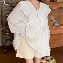 패션풀 여성용 빅 프릴 루즈핏 블라우스 28566