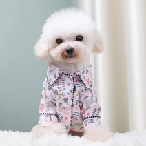 파스텔펫 반려동물 라인포인트 파자마, 화이트플라워