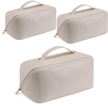 모나코올리브 모브 수납넉넉 화장품 파우치, 아이보리, 3개